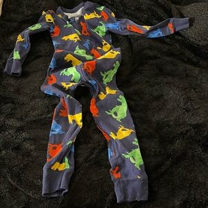 Old Navy 3T Onesie Pajamas Colorful Dinosaur Print Zip Up Excellent Condition